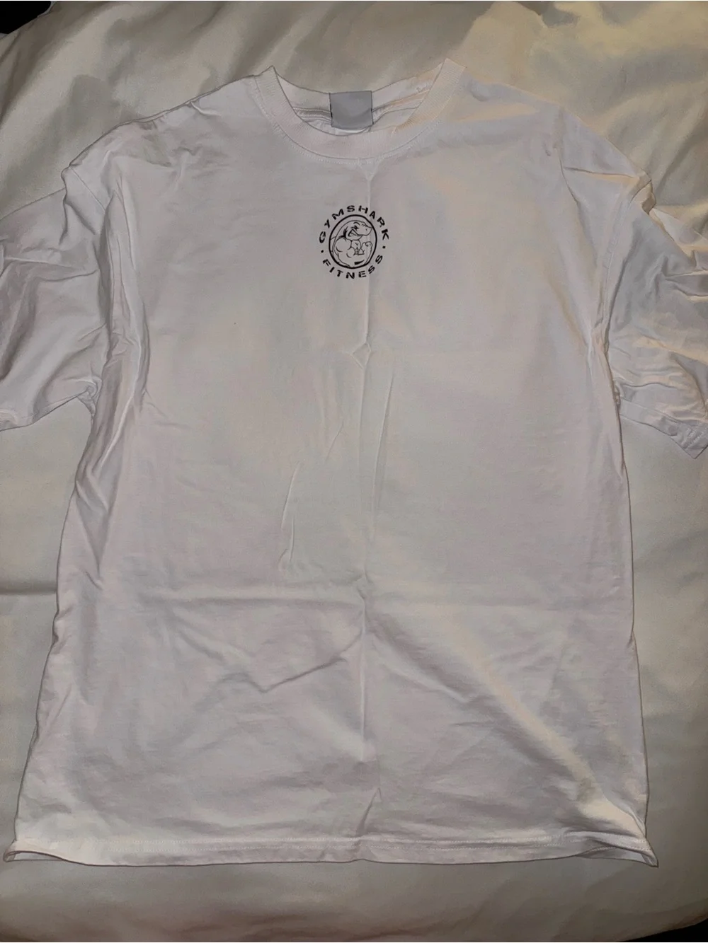 Gymshark White Short Sleeve Tee with Small Black Logo - Picture 3 of 3